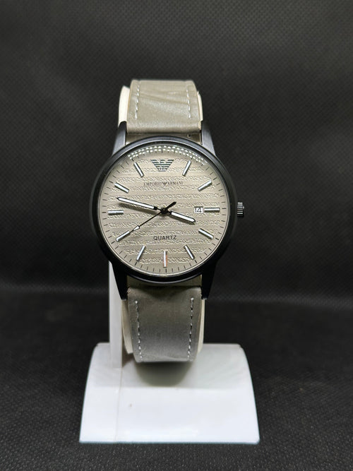 Armani magnatic leather strap watch