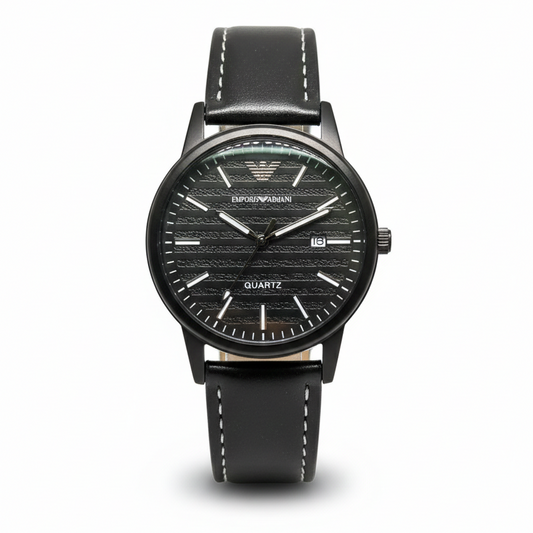 Armani magnatic leather strap watch
